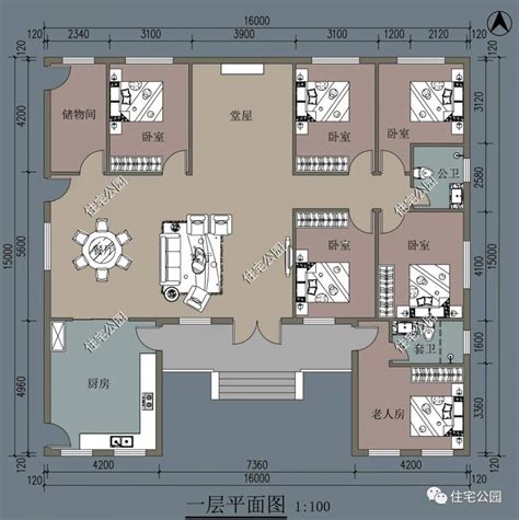 三合院設計圖|精选图库丨15套三合院户型合集，带平面图